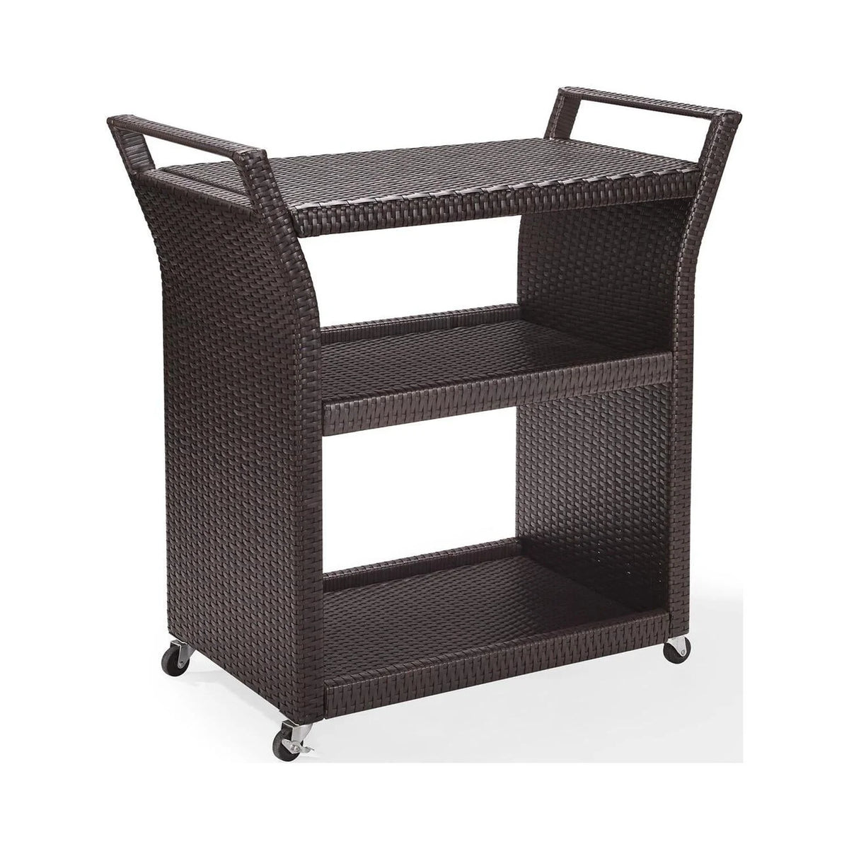 Brown Wicker Bar Cart J177872