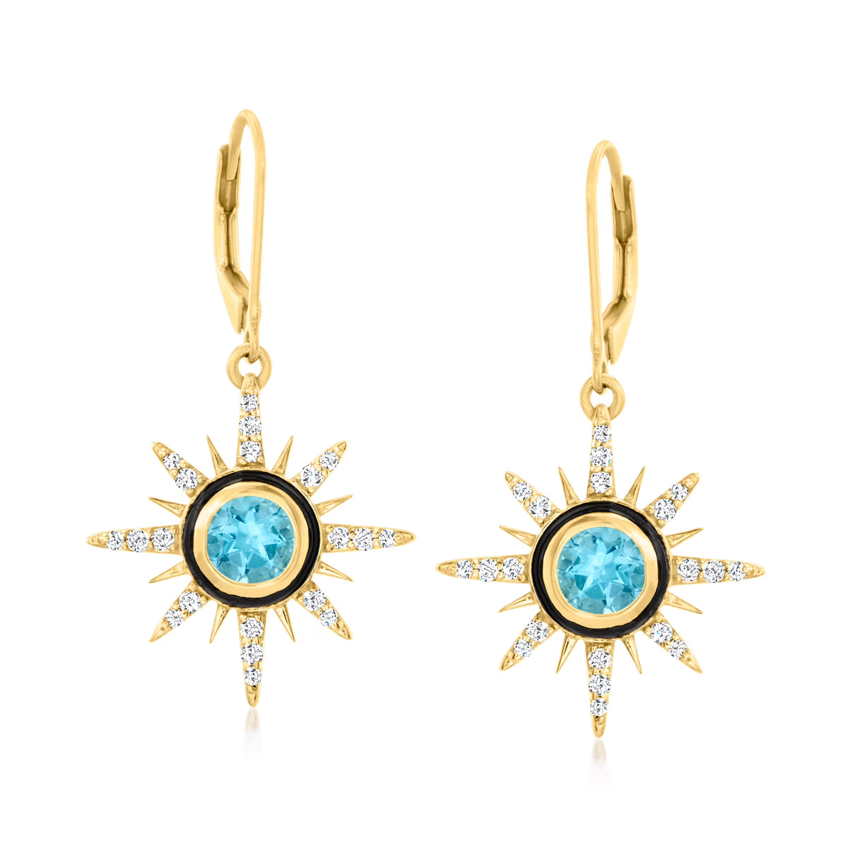 18kt Gold Over Sterling Celestial Drop Earrings S6010
