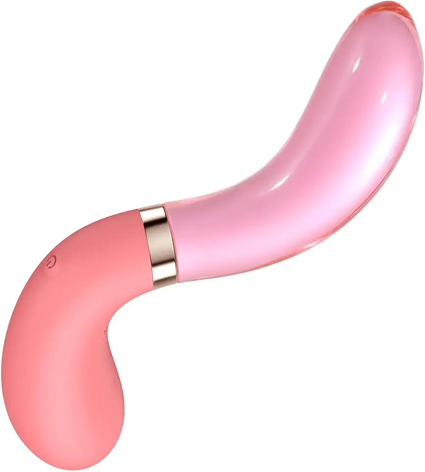 Glass Dildo & Silicone Vibrator Wand with 10 Vibration Modes I4384