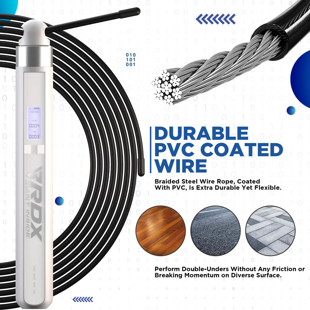 Smart Jumping Rope with HD Digital Counter, 10.3FT Adjustable Tangle Free PVC Coated Steel Cable U293