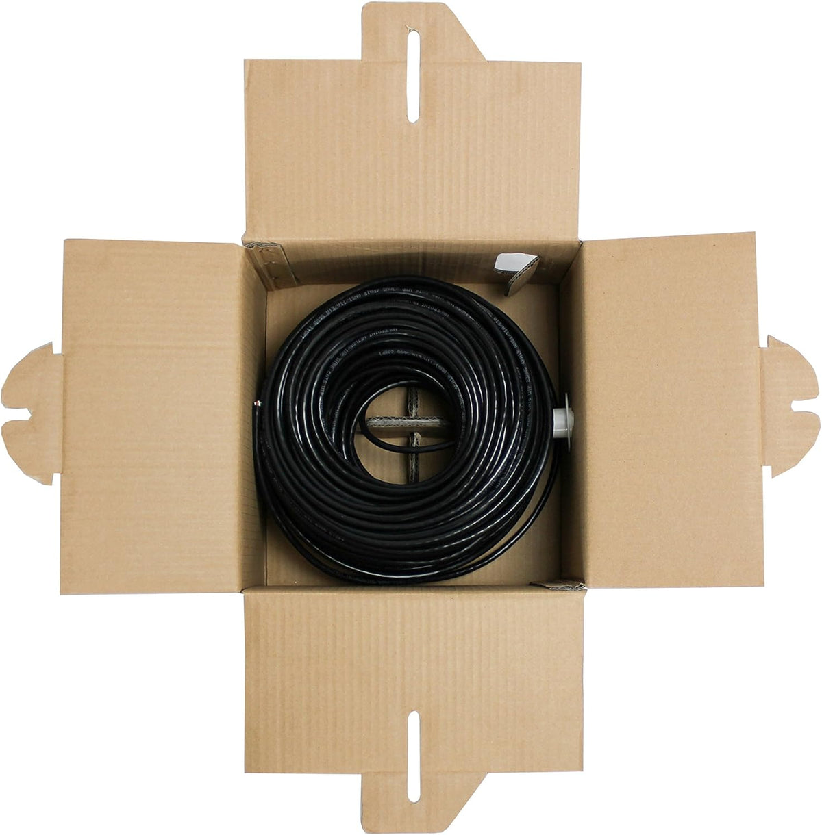 Cat6 Solid Bulk Ethernet Cable, 250ft, Black, 23AWG, UTP K7665