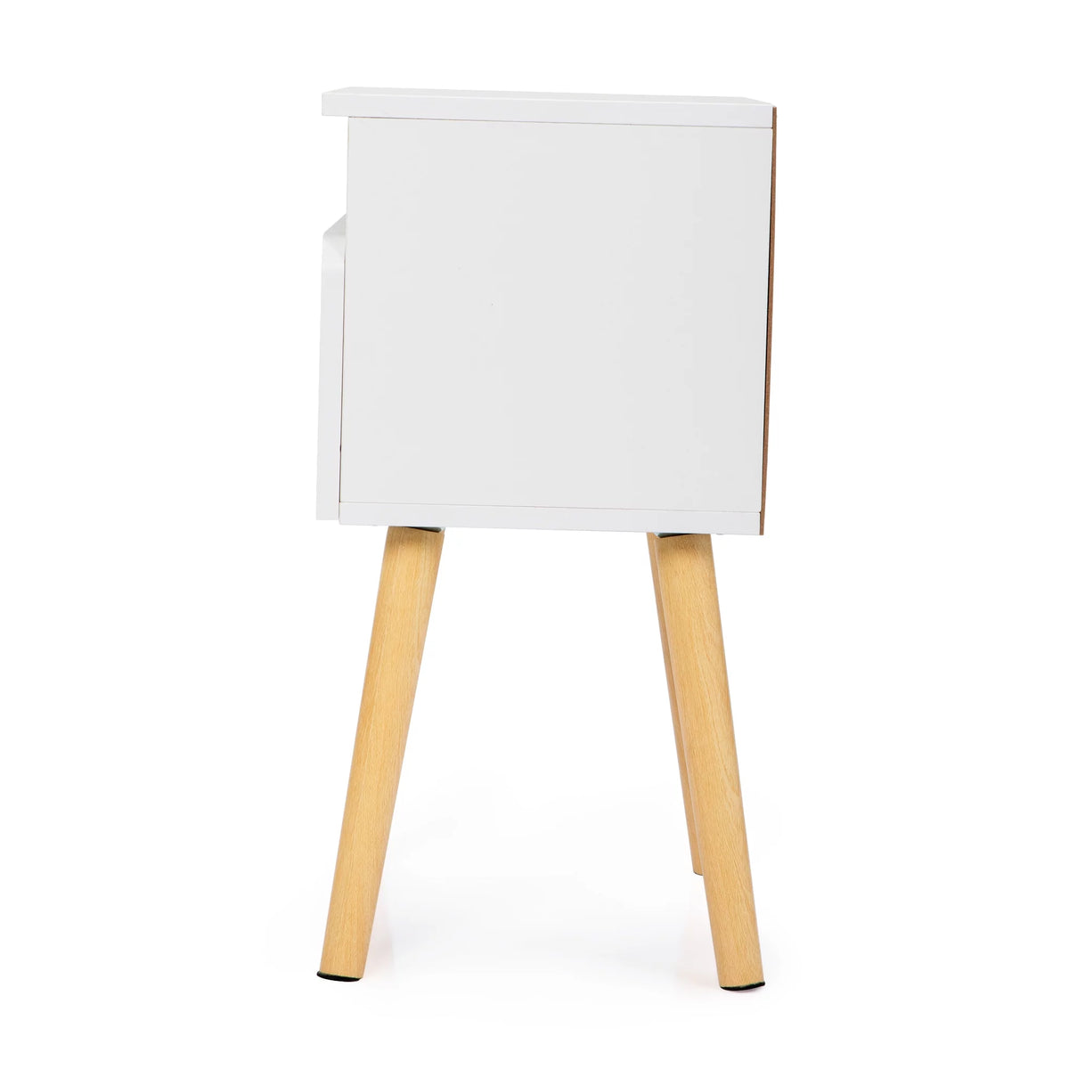 White Nightstands Set of 2 with Storage Drawer and Shelf I320
