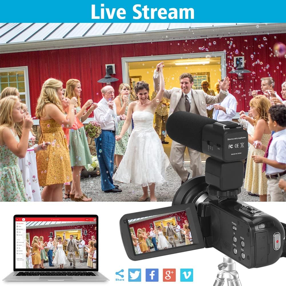 4K UHD 56MP Vlogging Camera with Microphone, 16X Zoom, 3.0 Touch Screen, IR Night Vision, Wi-Fi H213621
