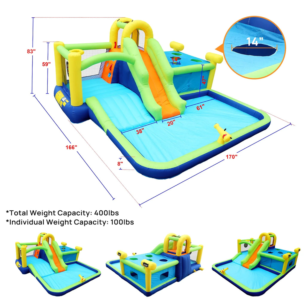 7 in 1 Inflatable Bounce House Water Park with Air Blower Z4569
