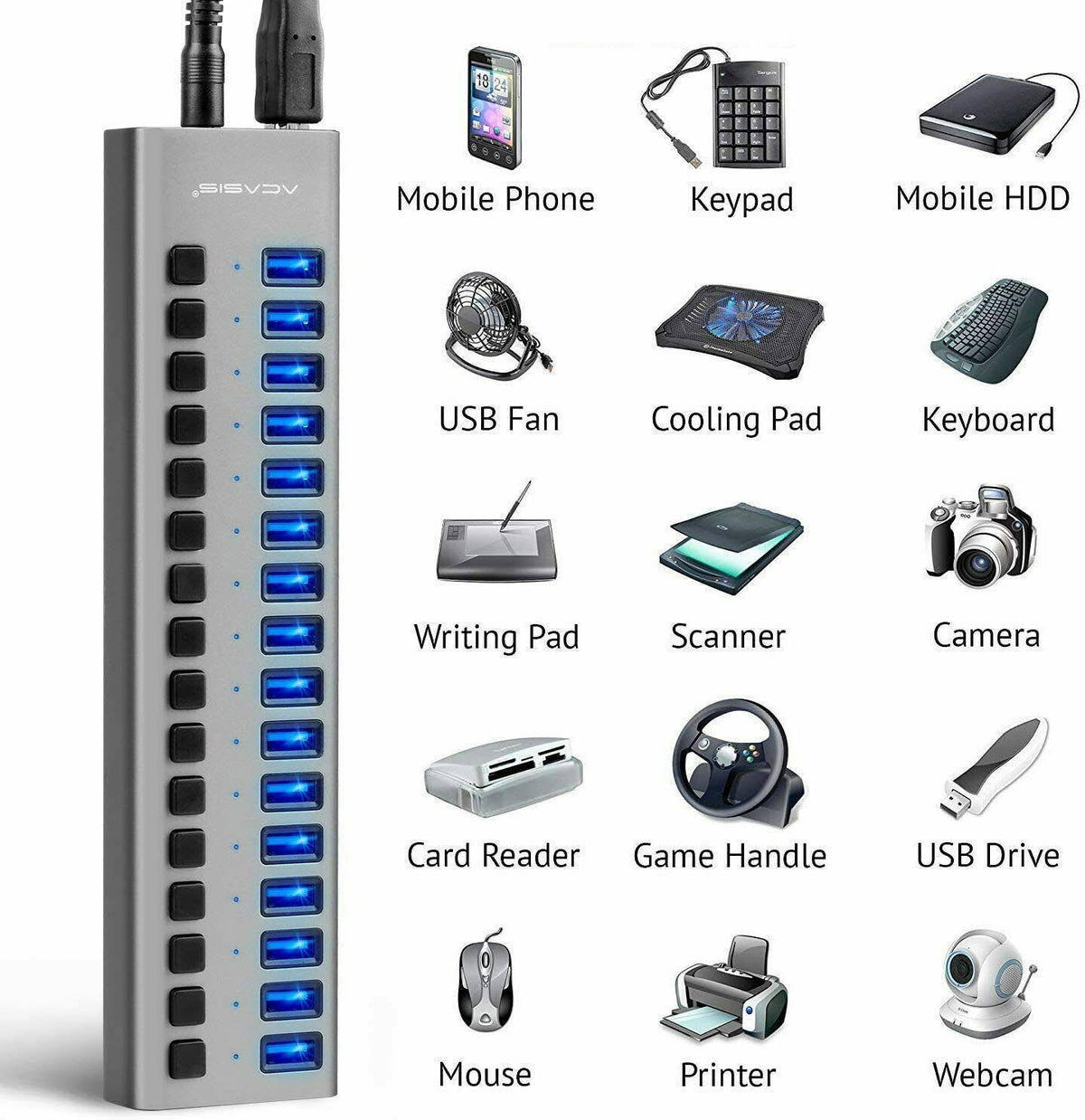 16 Ports 90W USB 3.0 Data Hub C248