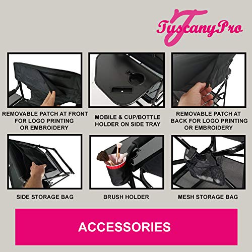 Portable Heavy-Duty Makeup Artist Chair with Umbrella Light Kit D541