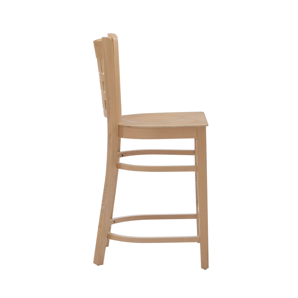 24" Indoor Wood Counter Stools, Set of 2, Natural L79143