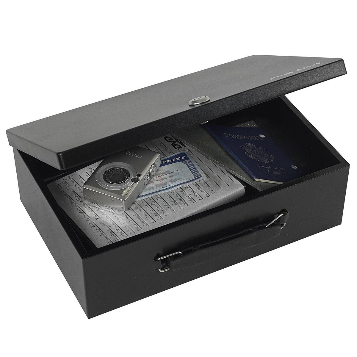 Black/Silver Locking Steel Cash Box N819056