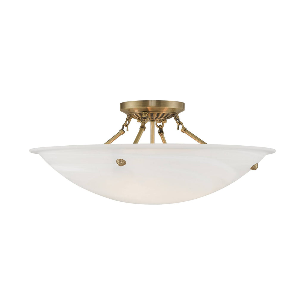 4 Light Flush Mount Antique Brass P311064
