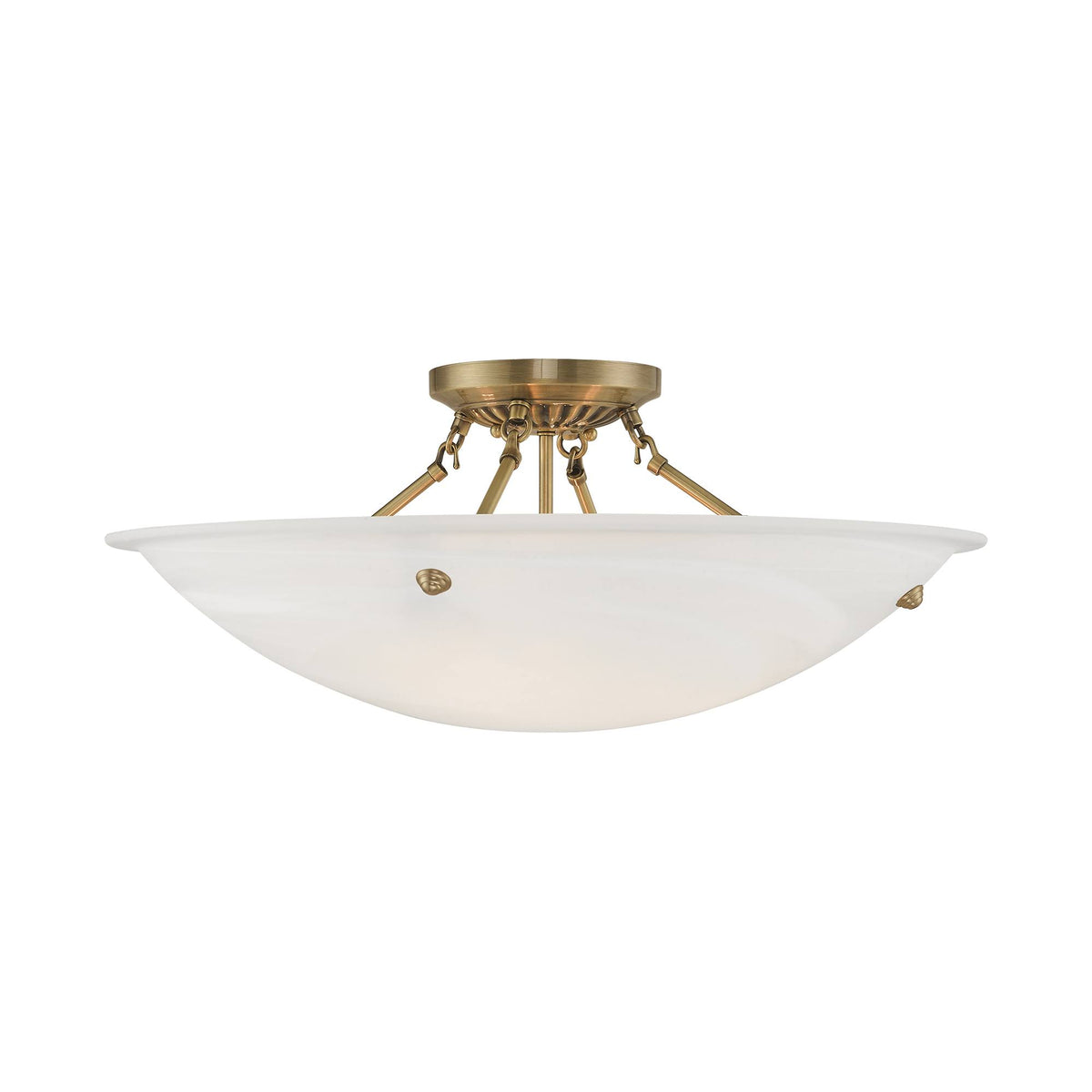 4 Light Flush Mount Antique Brass P311064