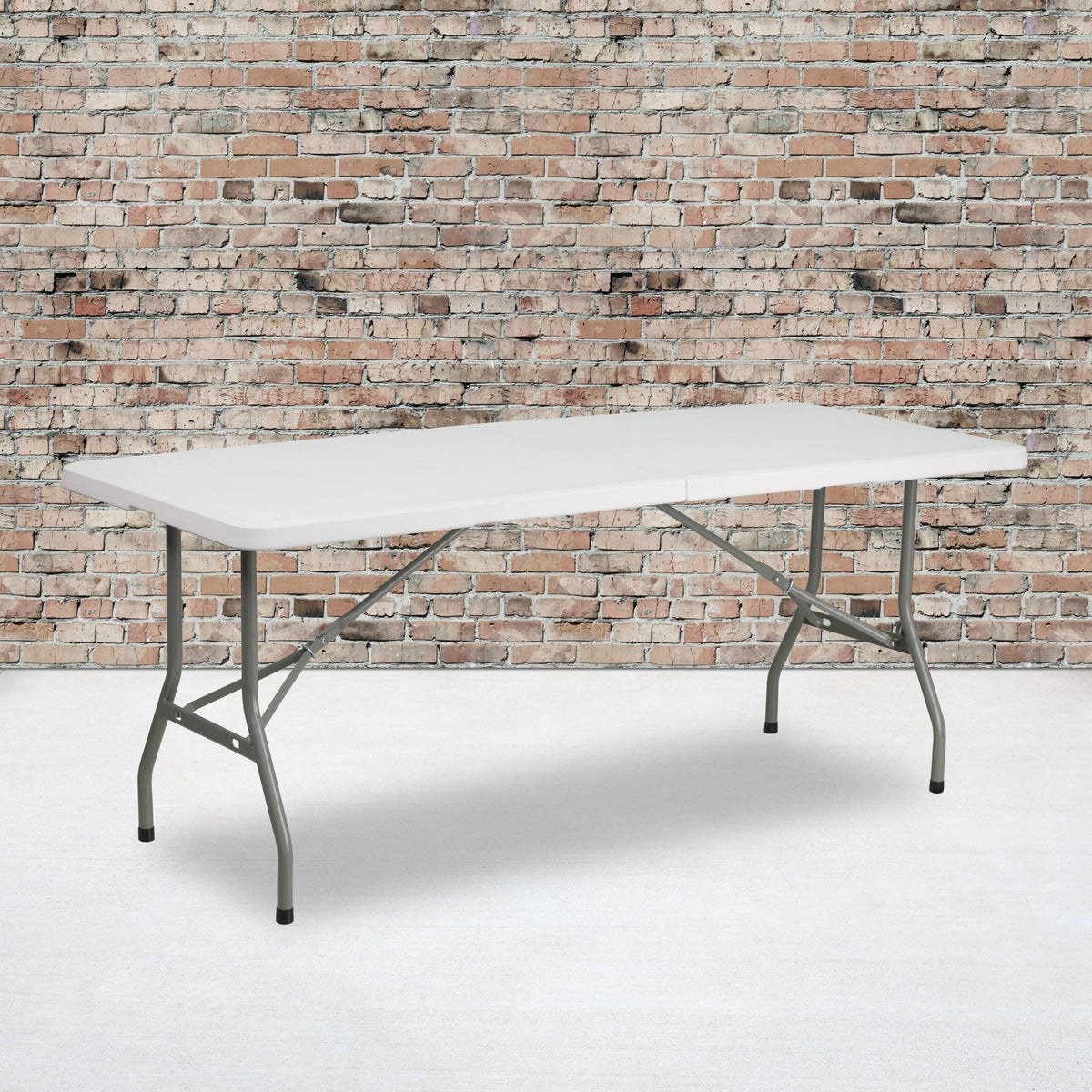 Bi-Fold Granite White Plastic Folding Table Q5299