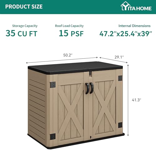 Dark Gray Weather Resistant Resin Storage Shed X665192