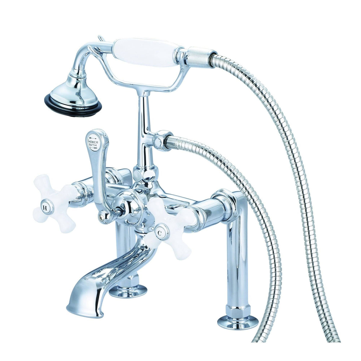 Vintage Classic 7-Inch Spread Deck Mount Tub Faucet with Handheld Shower B791