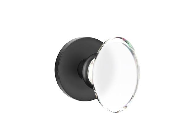 Flat Black Crystal Knob Privacy with Disk Rose G169