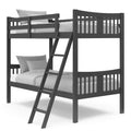 Gray Solid Hardwood Twin Bunk Bed with Ladder and Safety Rail W950