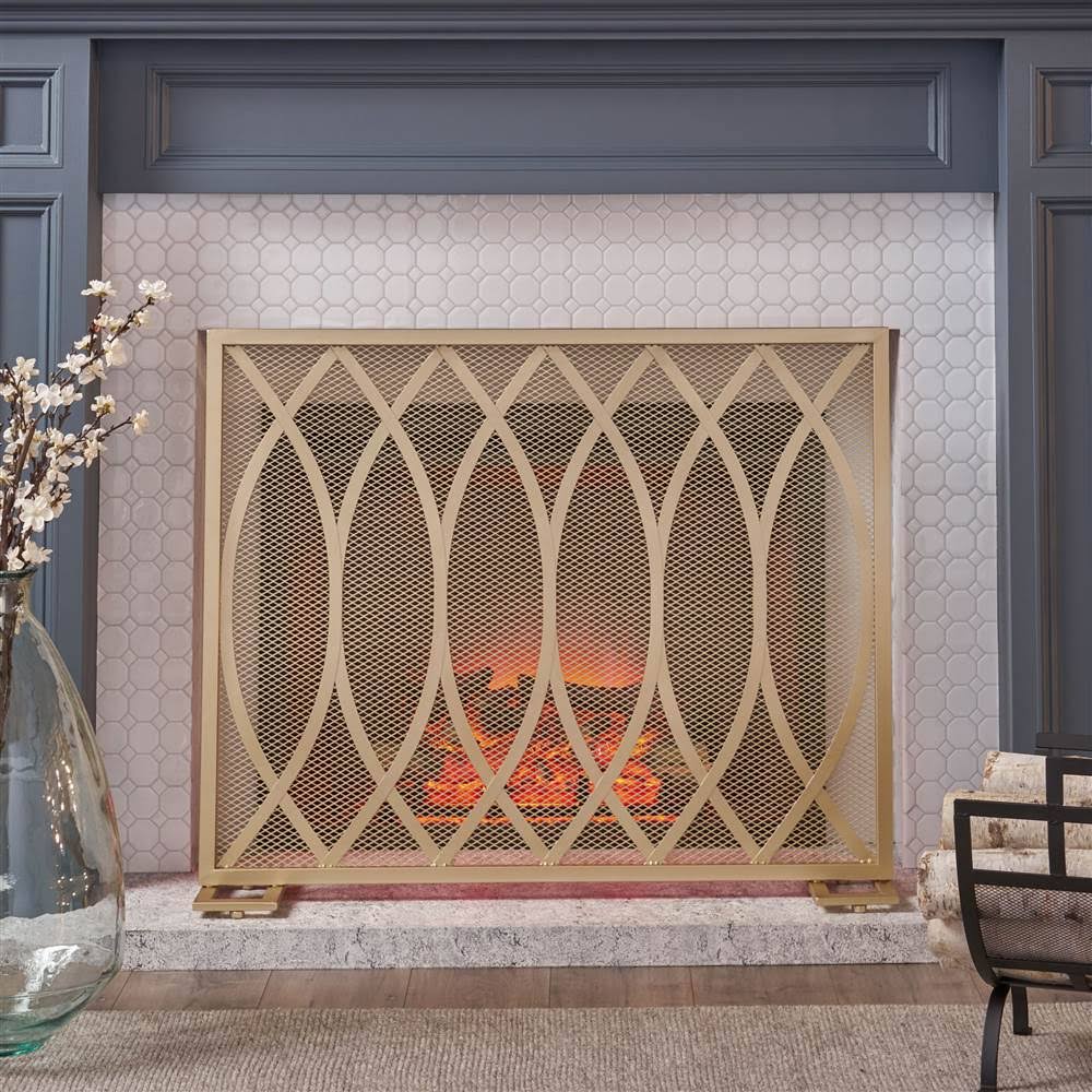 Gold Finish Iron Firescreen J633070