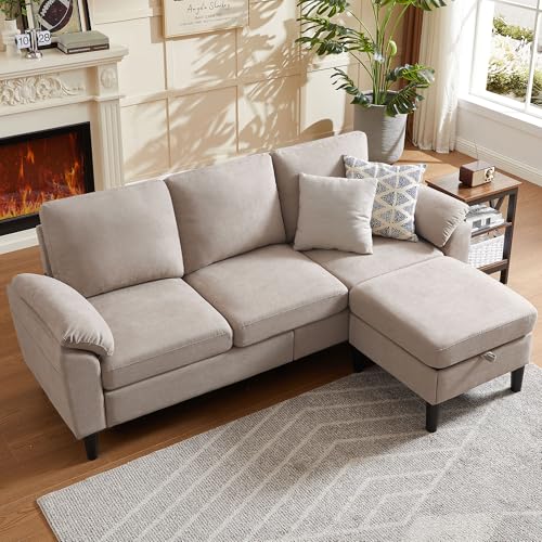 Light Grey Convertible Sectional Sofa W36648