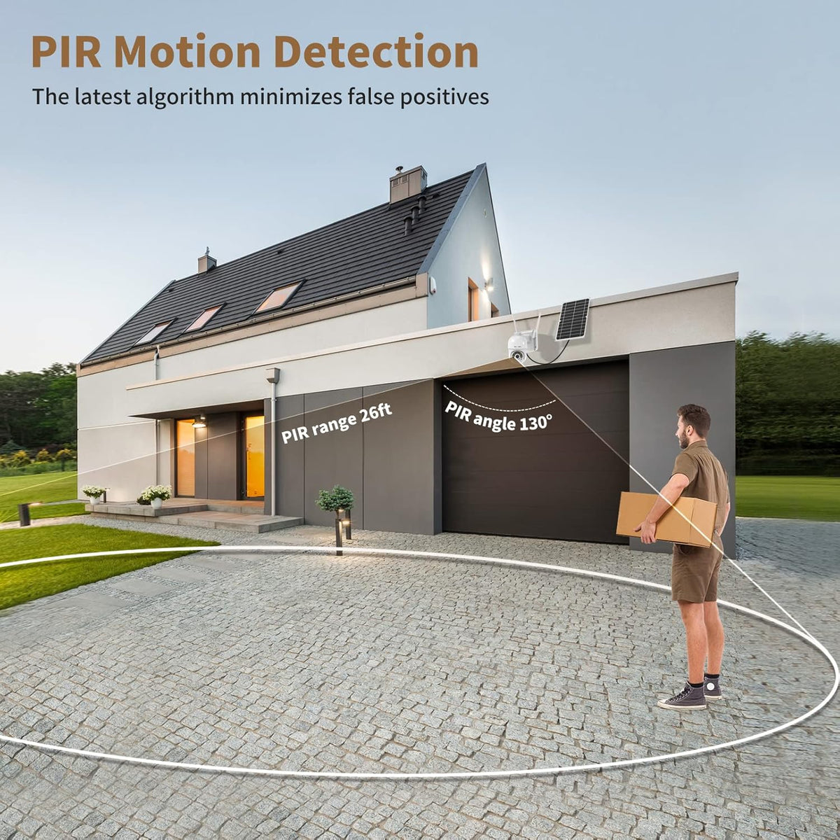 Solar Security Camera Outdoor Wireless Battery Powered with Spotlight Color Night Vision and PIR Motion Detection V1832