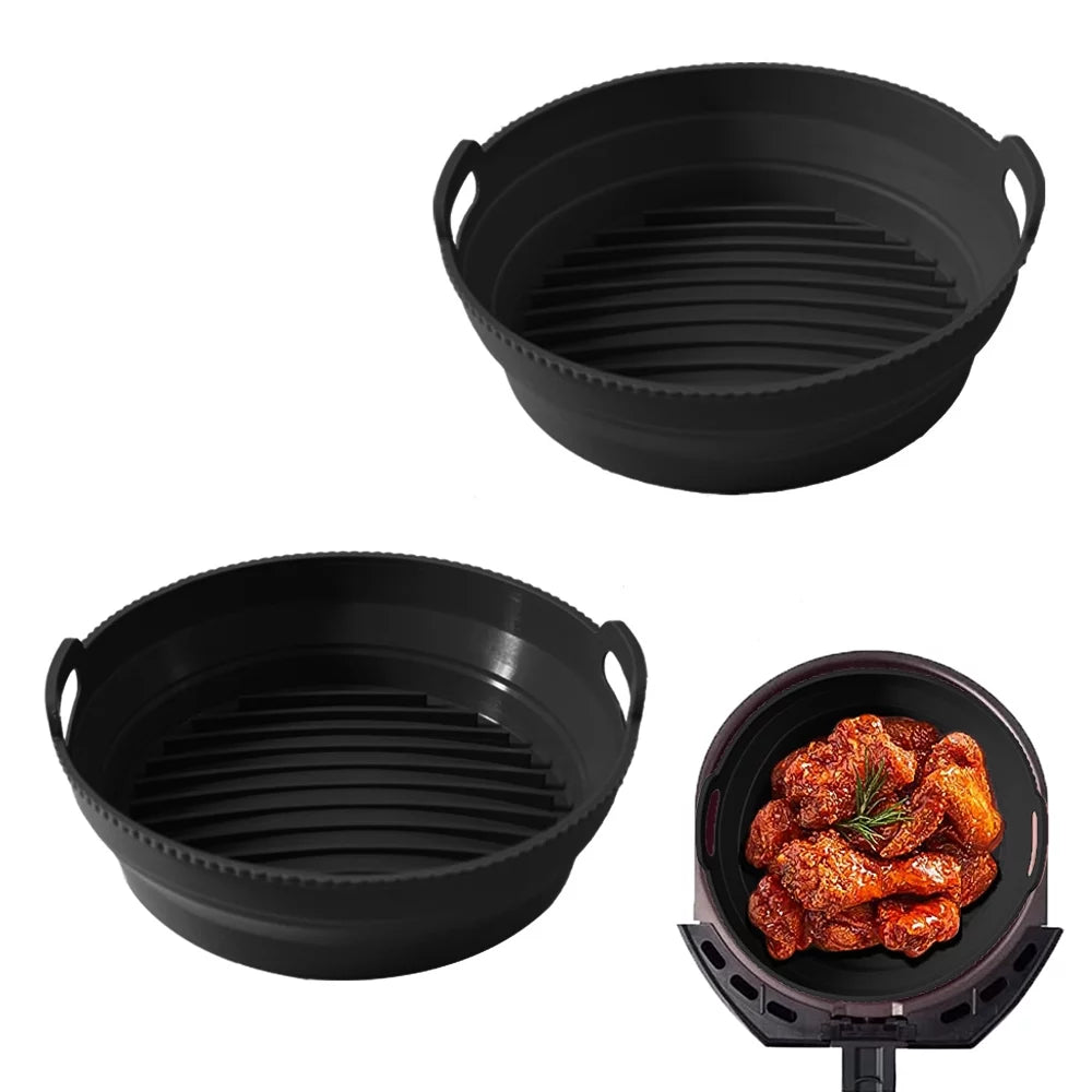 2 Pack 7.5 inch Reusable Non-Stick Silicone Air Fryer Liners Z9043