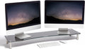 Black Glass Monitor Stand Riser 39.5 Desktop Stand with Adjustable Height, Pack of 2 E163322