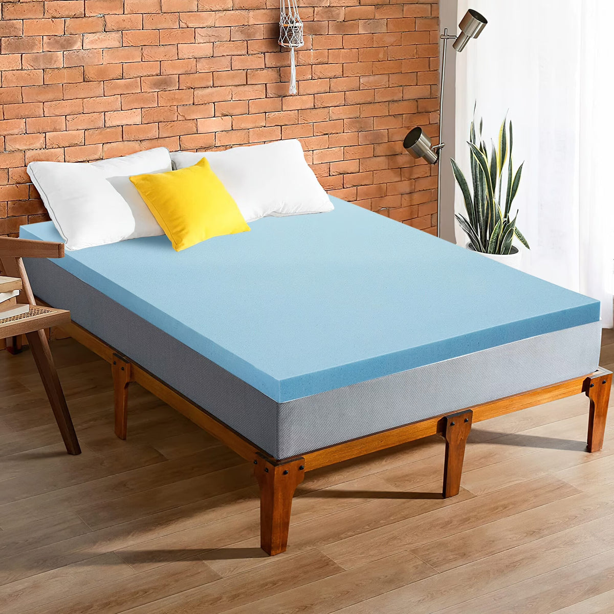 Blue Full Gel Memory Foam Mattress Topper C59562