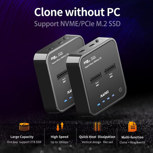 2-Bay NVME Docking Station with Offline Clone X118