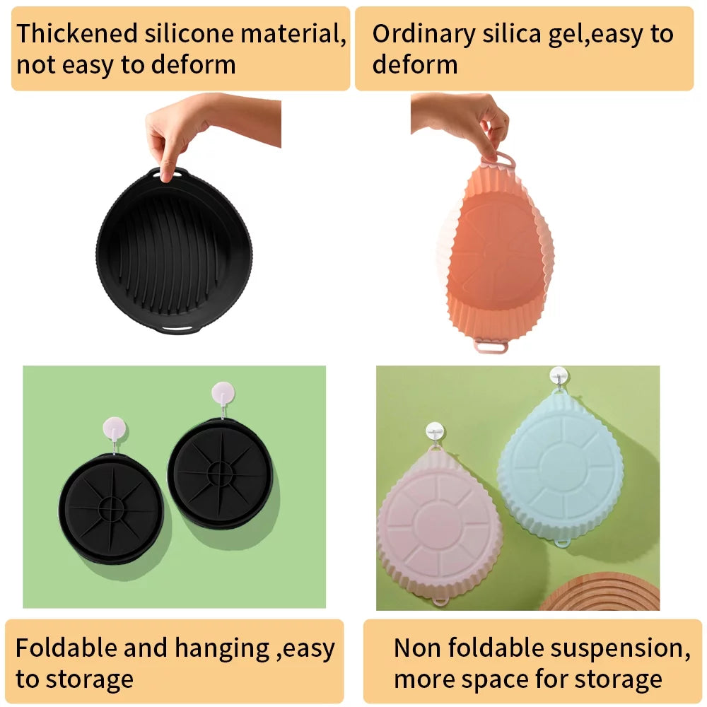 2 Pack 7.5 inch Reusable Non-Stick Silicone Air Fryer Liners Z9043