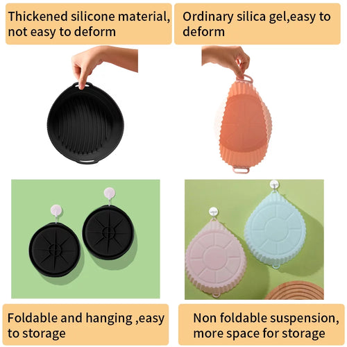 2 Pack 7.5 inch Reusable Non-Stick Silicone Air Fryer Liners Z9043