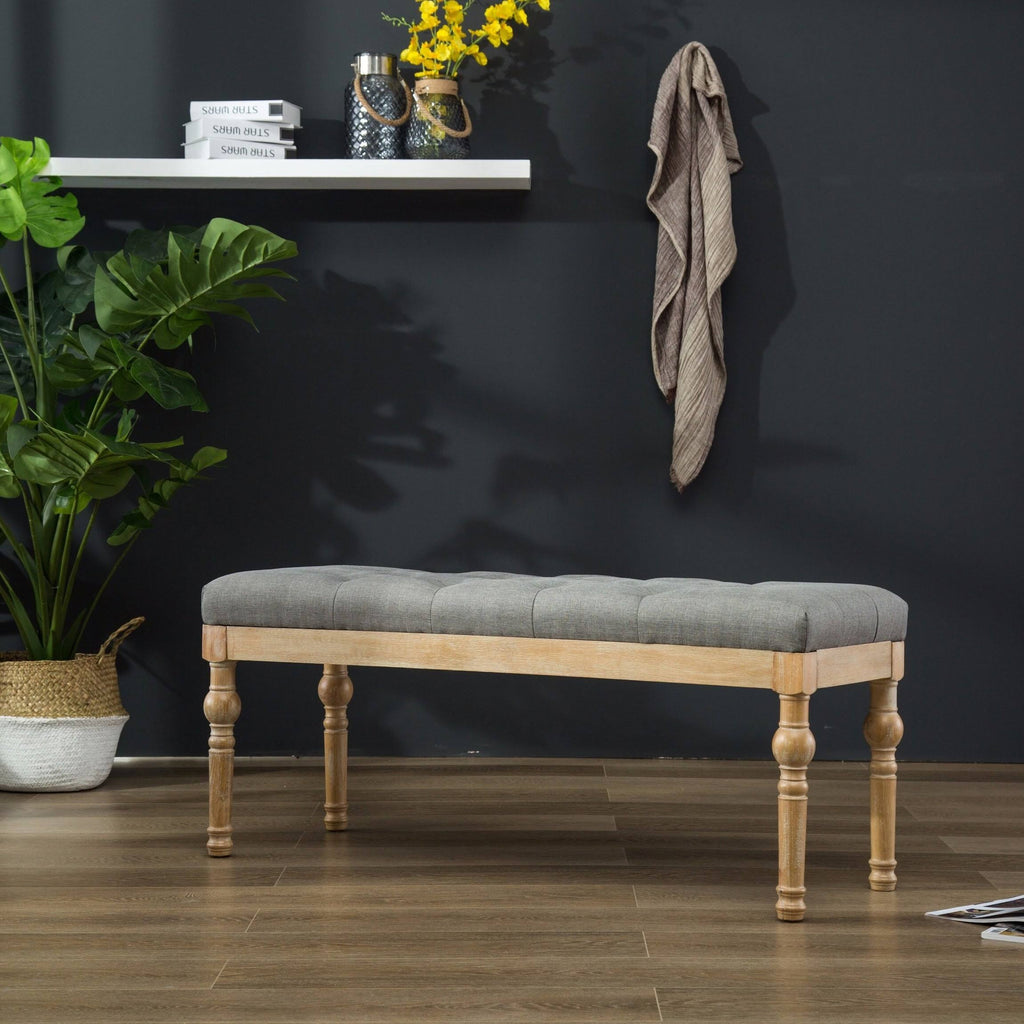 Solid Wood Button Tufted Dining Bench G107