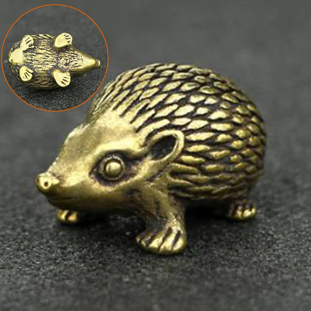 Vintage Brass Hedgehog Statue Ornaments K2467