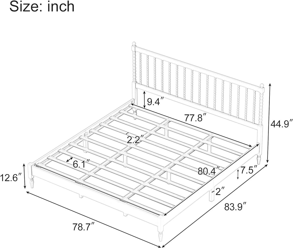 Queen Size Solid Wood Platform Bed with 2 Nightstands V612