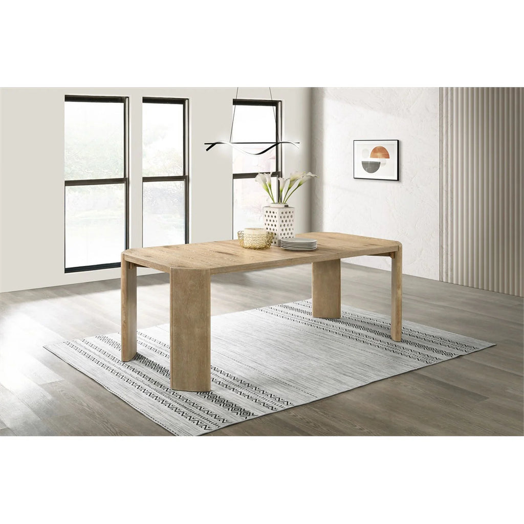 Oak Finish Wood Extendable Rectangular Dining Table A1174