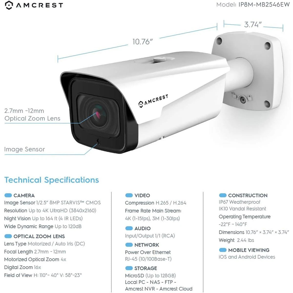 4K Optical Zoom Outdoor PoE Camera S6818