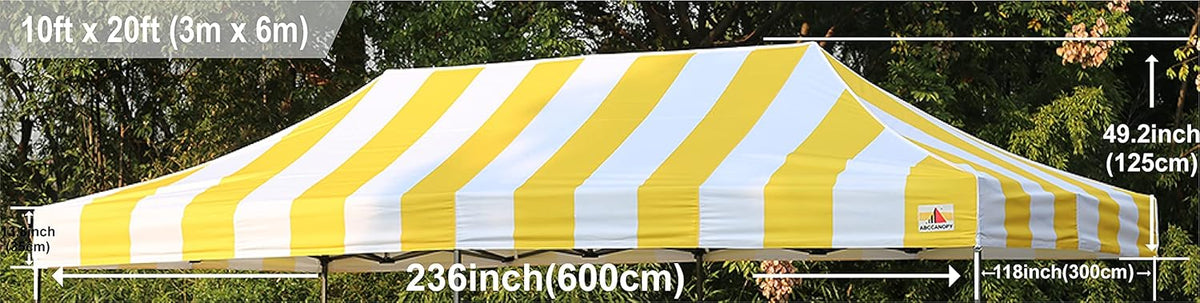 10x20 Yellow & White Stripe Replacement Canopy Top Q505