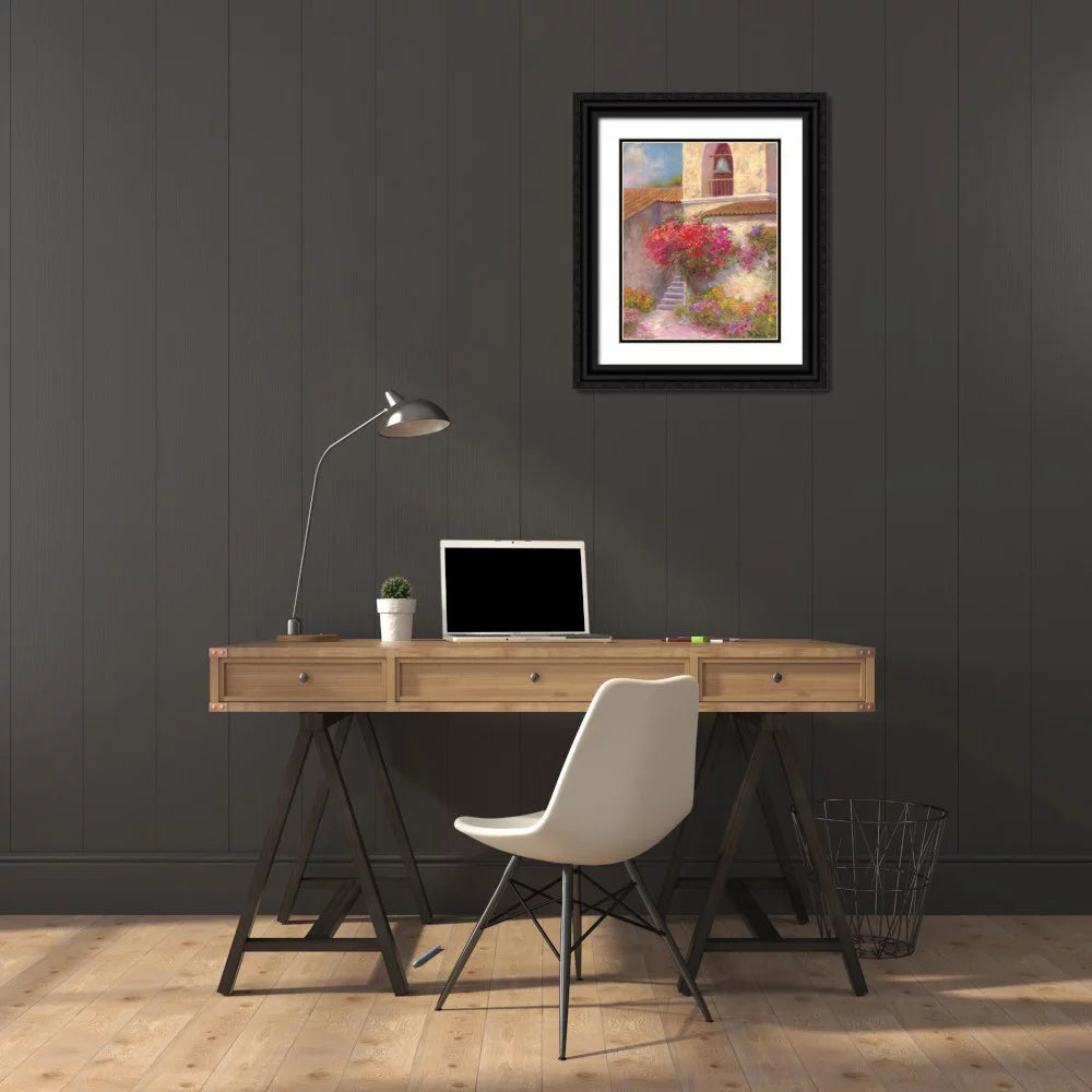 Black Ornate Wood Framed Art Print H173