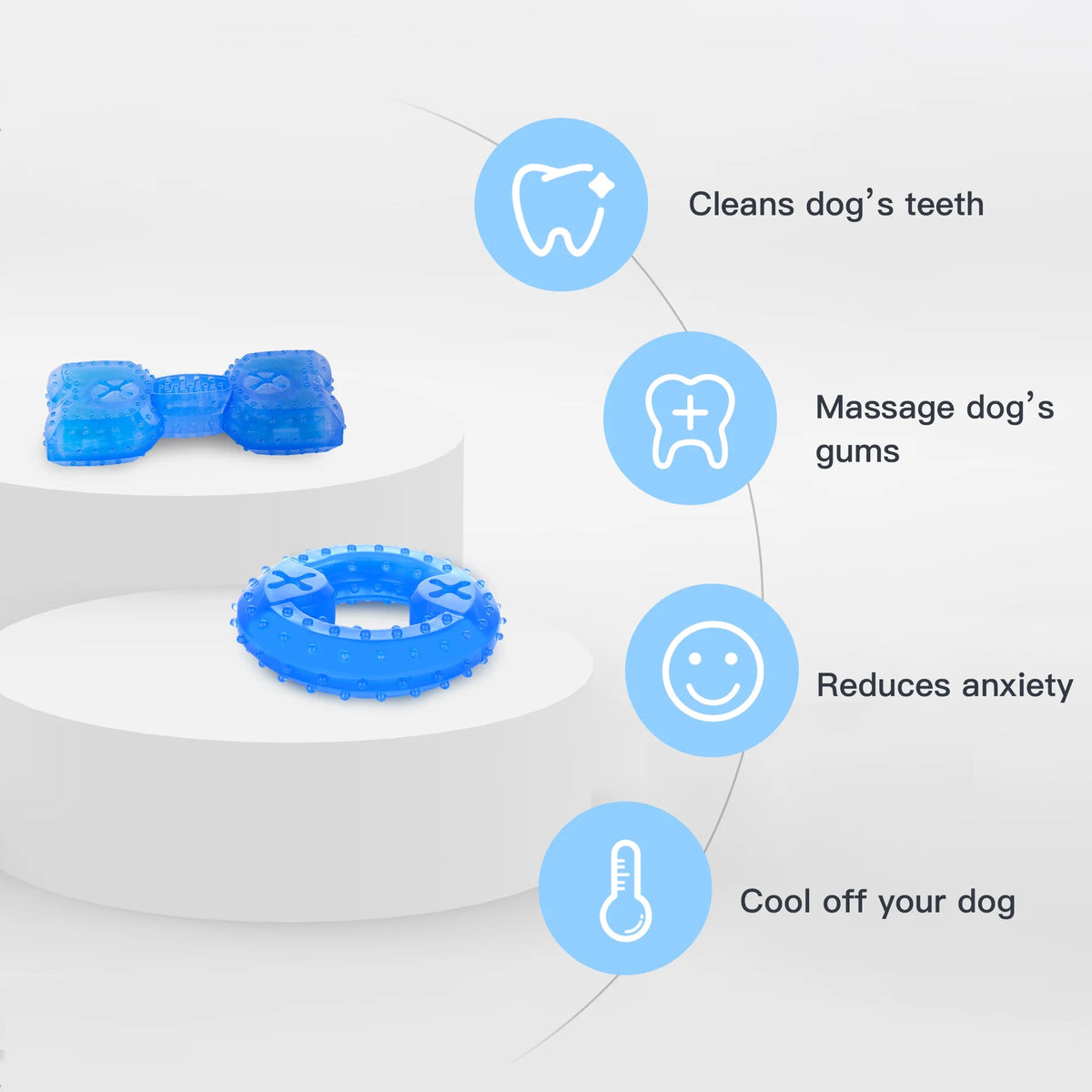 Pet Teether Cooling Chew Toy Pack of 2 (Ring and Bone) P9314