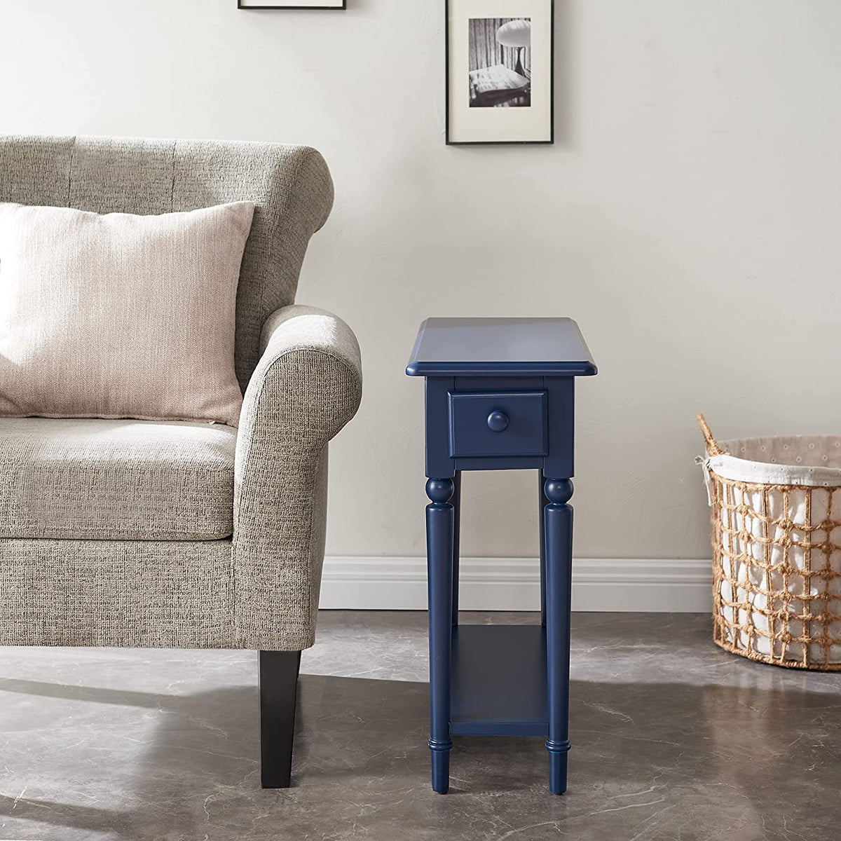 Navy Blue Narrow Side Table K73825