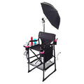 Portable Heavy-Duty Makeup Artist Chair with Umbrella Light Kit D541