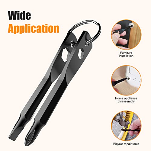 4-in-1 Screwdriver Bit Keychain Tool with Phillips Slotted and Hex Wrench A507964
