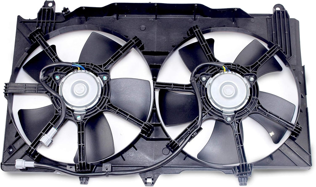 Dual Radiator A/C Condenser Cooling Fan Motor Assembly for 2003-2006 Nissan 350Z / 2003-2006 Infiniti G35 Sedan / 2003-2007 Infiniti G35 Coupe I998502