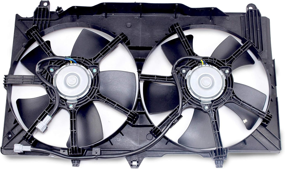 Dual Radiator A/C Condenser Cooling Fan Motor Assembly for 2003-2006 Nissan 350Z / 2003-2006 Infiniti G35 Sedan / 2003-2007 Infiniti G35 Coupe I998502