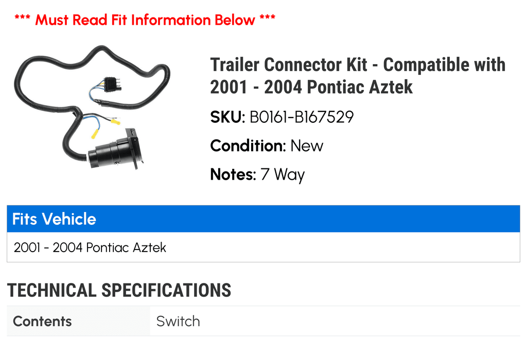 Trailer Connector Kit H4080