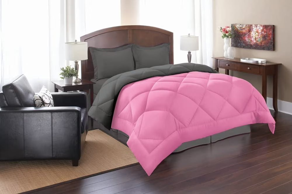 Pink/Gray King 3-Piece Comforter Set P523