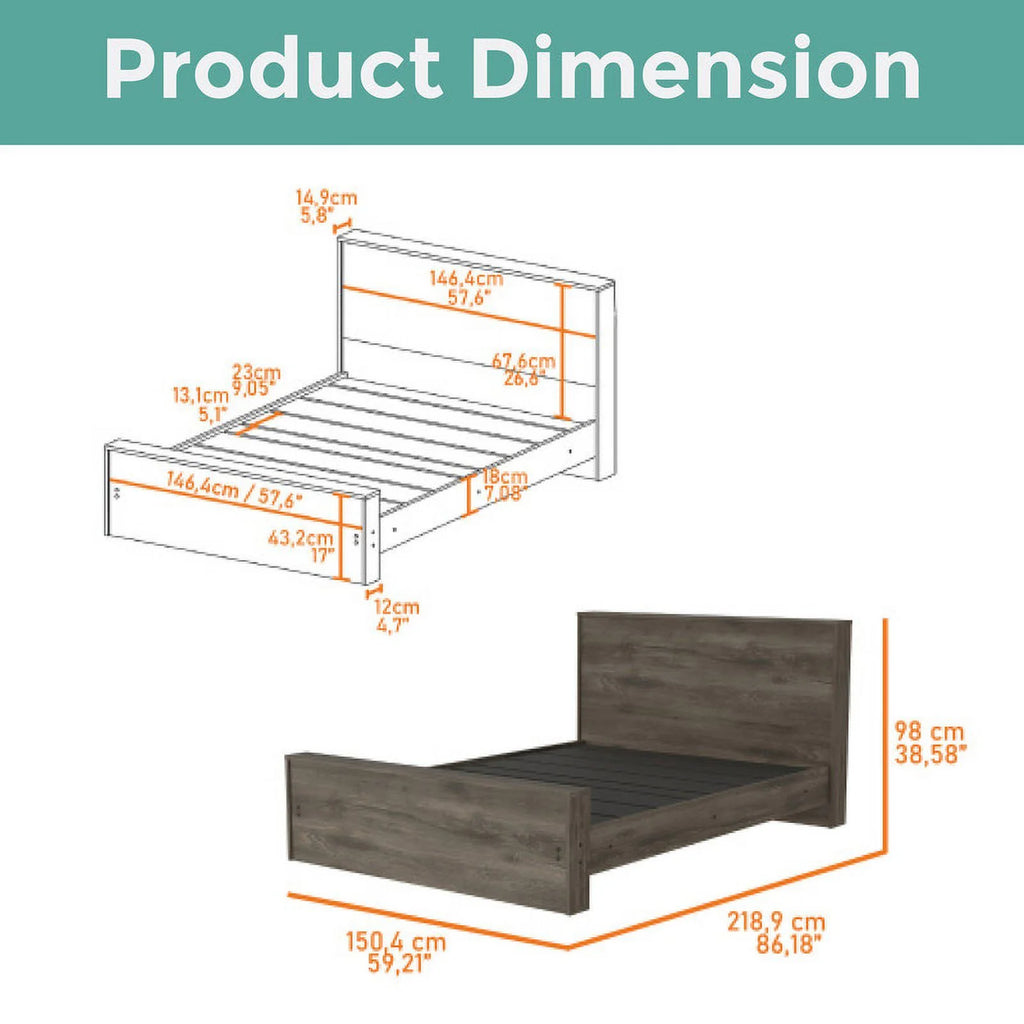 Dark Brown Full Bed Frame T4238