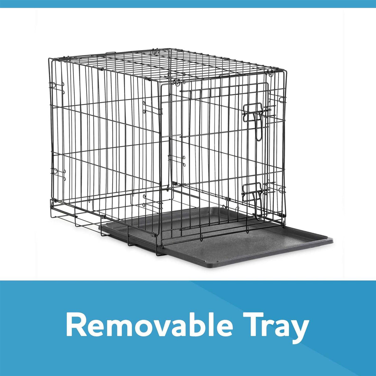 Double Door Folding Wire Dog Crate with Divider J5675