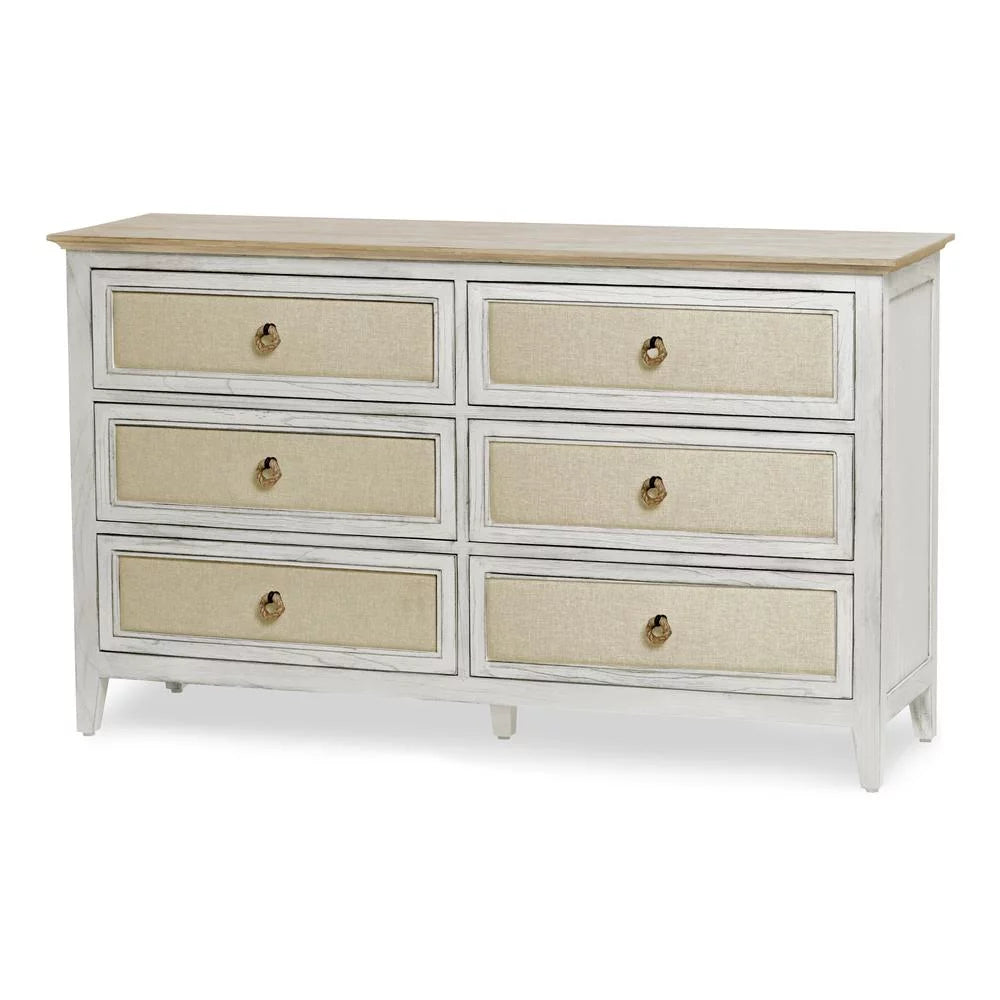White 6-Drawer Wood Dresser X2702