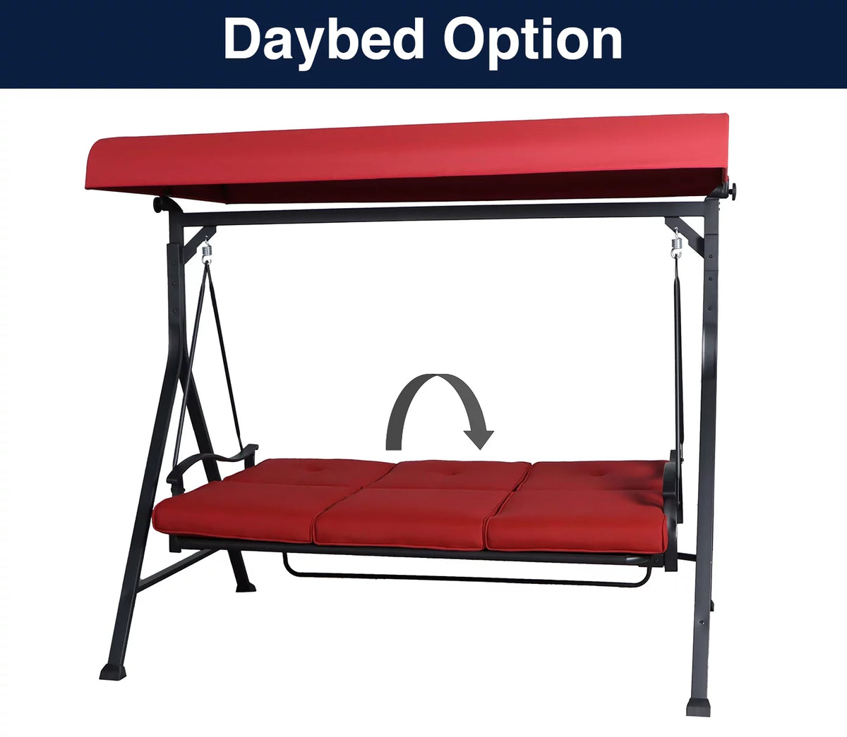 Beige 3 Person Steel Outdoor Swing with Canopy Y432612