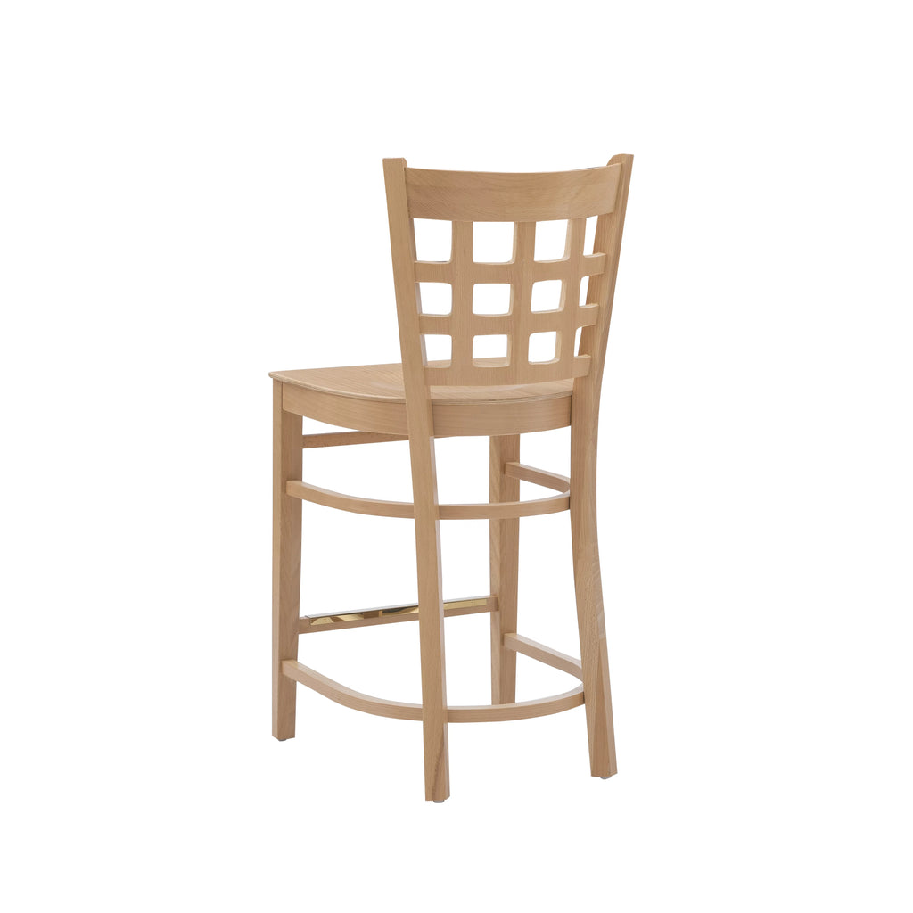 24" Indoor Wood Counter Stools, Set of 2, Natural L79143