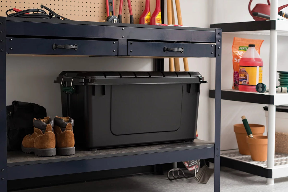 82 Quart Black Storage Box H877