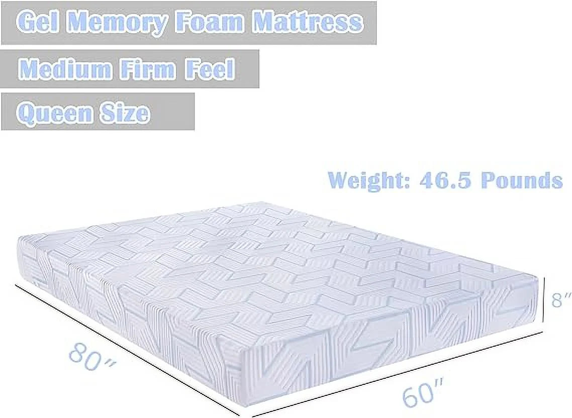 8-Inch Medium-Firm Memory Foam Queen Mattress O48242